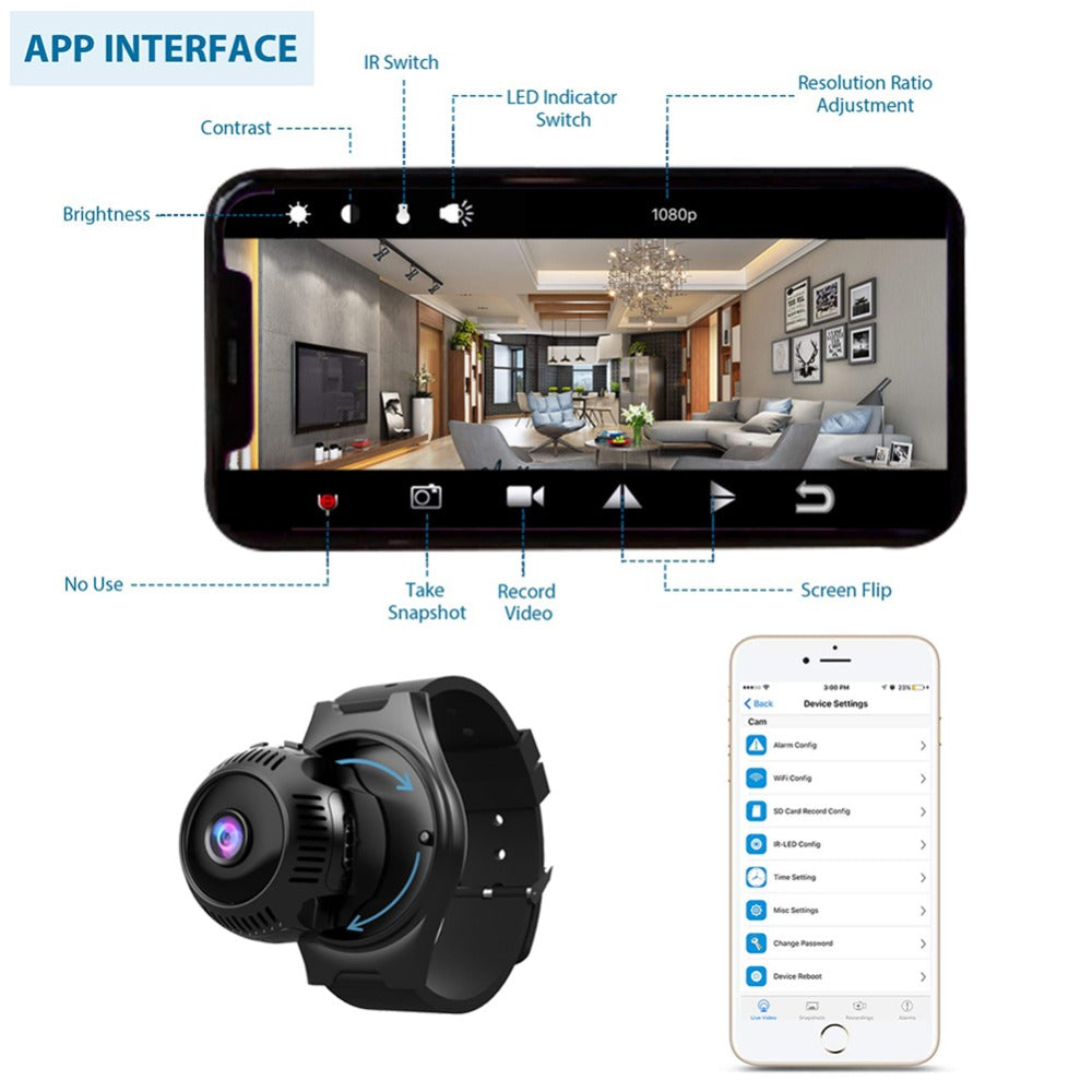 SX7,Mini Camera,Small Portable Security Camera, Wireless WiFi ,Nanny Camera with Audio Live Feed.
