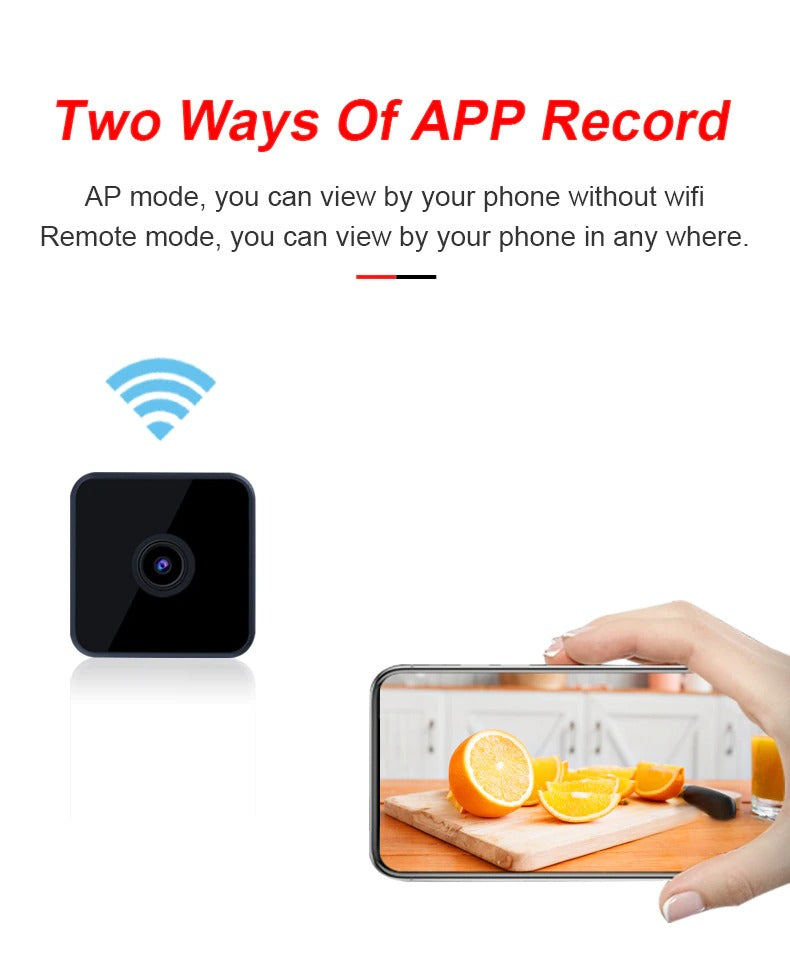SWD9,Mini Camera with Two-Way Audio,Small Portable Security Camera, Wireless WiFi ,Nanny Camera with Audio Live Feed.