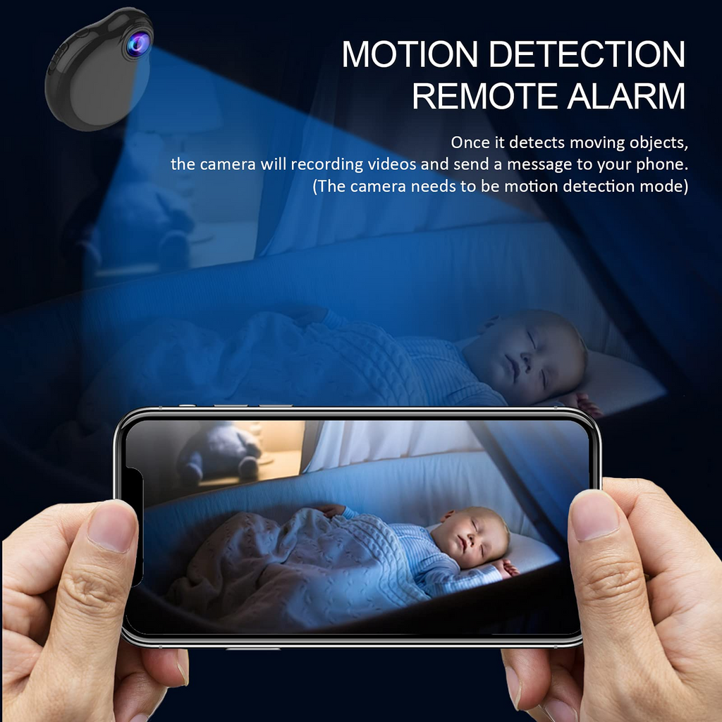 SH13,Mini WiFi Camera HD 1080P with Night Vision and Motion Detection,Nanny Surveillance Cam with Phone App